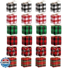 Chivao 24 Pcs Christmas Tree Decorations Mini Presents for Crafts Buffalo Pla