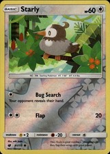 Starly Common SM Crimson Invasion 81/111 Colorless Reverse Holo Pokemon Card