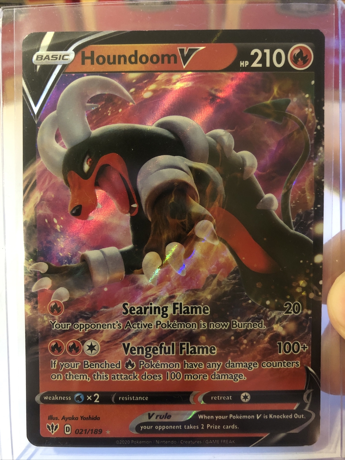 Pokémon TCG Houndoom V Darkness Ablaze 021/189 Holo Ultra Rare NM/M