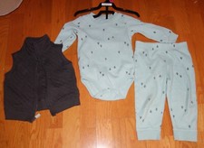 Carter's Child of Mine 3 Piece Pajamas With Vest Size 18 Months NWOT
