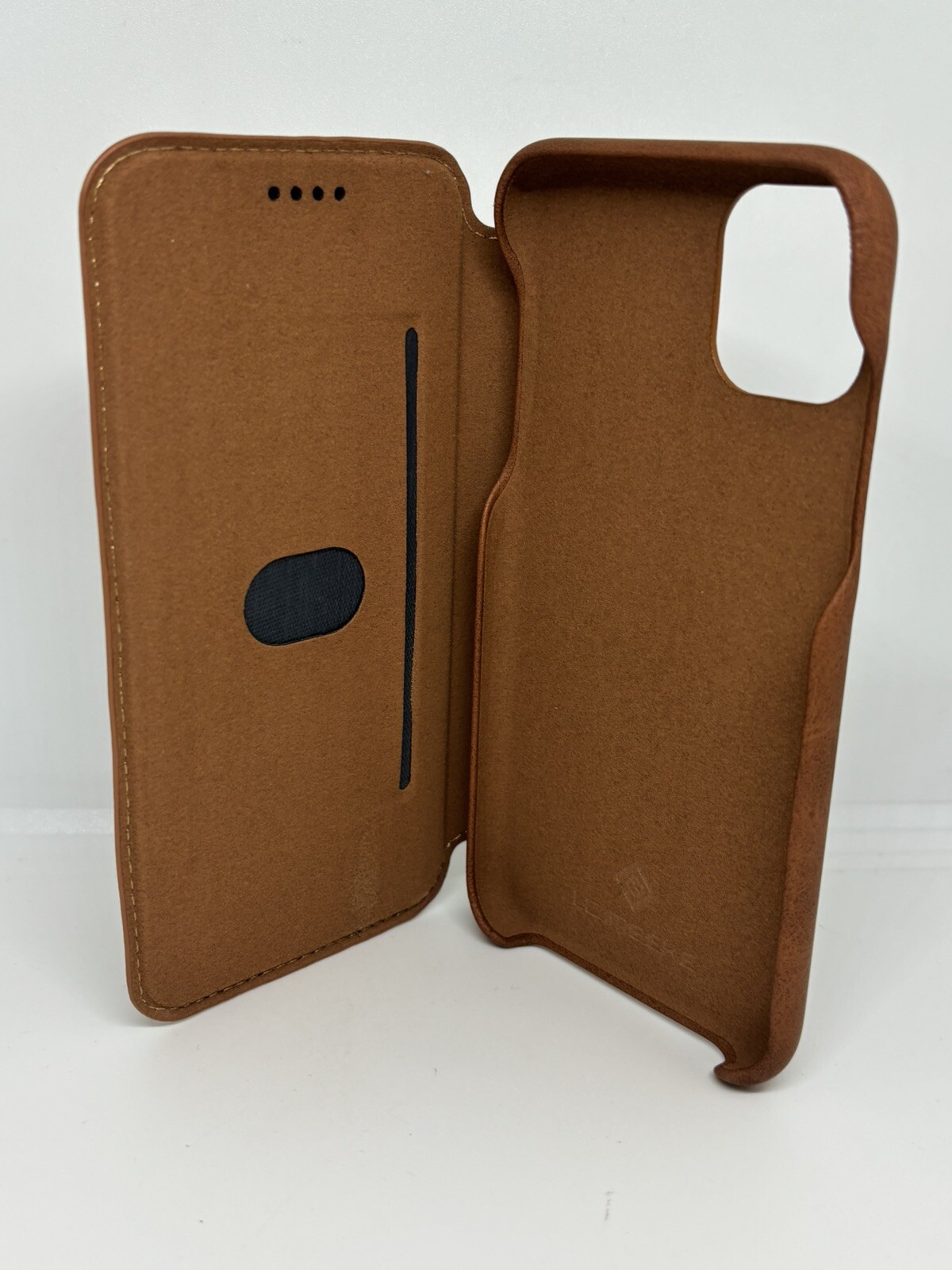 Card holder case compatible with iPhone 11 shockproof slim brown-image