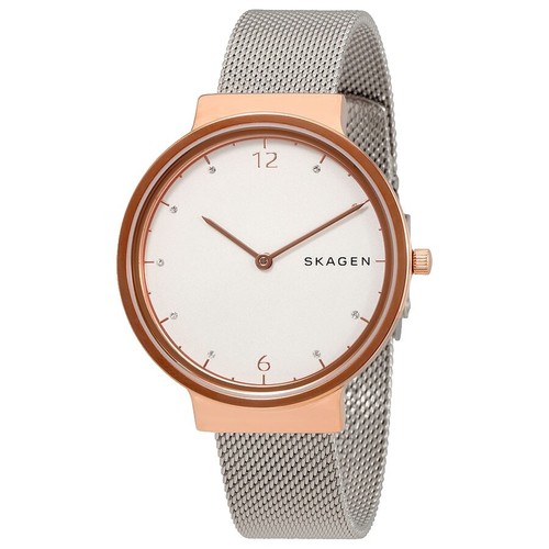 Skagen Women\'s SKW2478 Ancher White Dial Steel Mesh 30MM Quartz Watch Skagen Ancher White Dial Steel Mesh Ladies Watch SKW2478  main image 3