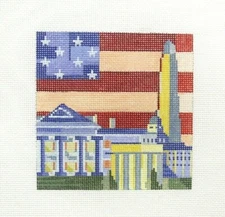 A. Bradley Washington DC Travel 219e Handpainted Needlepoint Canvas