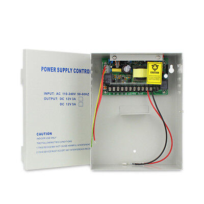Door Access Control Power Supply with 2 Remote Control AC 100~220V to DC 12V 5A