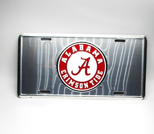 NCAA Licensed ALABAMA CRIMSON TIDE 3D EMBOSSED METAL CAR NOVELTY LICENSE PLATE - Picture 8 of 12