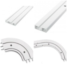 1-2-3 läufig Gardinenstange Innenschiene Decke weiße Schiene Vorhangschiene