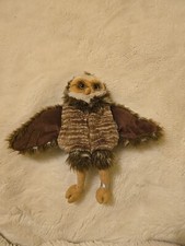 FOLKMANIS BROWN SPOTTED BURROWING OWL PUPPET STUFFED ANIMAL PLUSH TOY 8 INCH