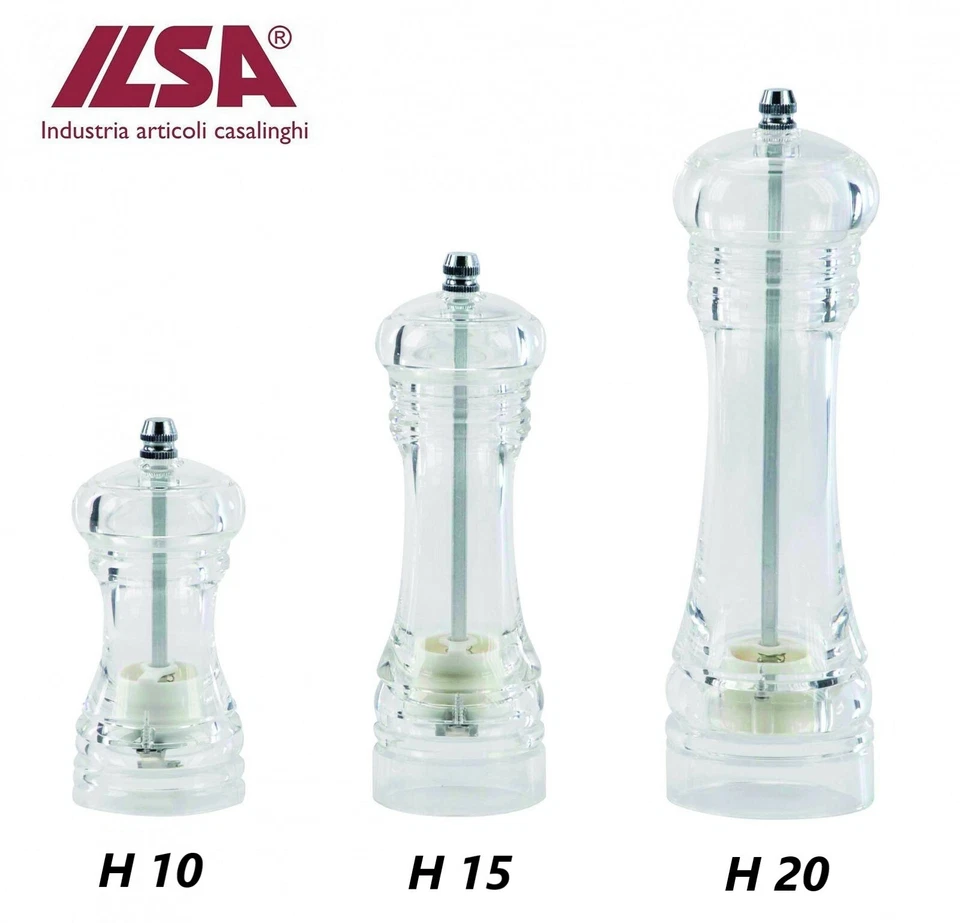 ILSA MACINA SALE E PEPE TRITA MACINA SPEZIE MACININO TRASPARENTE CM 10 15 20