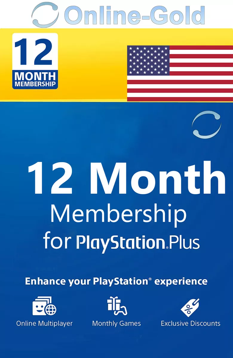 PlayStation 12 Months 365 Days Membership For PSN Plus Network Key PS3 4 -  US