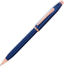 Cross Century II Ballpoint Pen, Translucent Blue  Rose Gold, New In Box