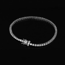 2MM D Color Moissanite Tennis Bracelet Girls 925 Sterling Silver Lobster Clasps