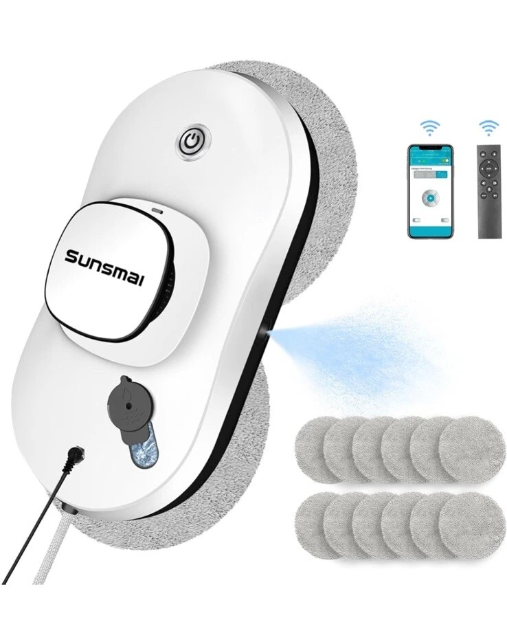 SUNSMAI Window Cleaning Robot Smart Window Cleaner w/ Automatic Water Spray NEW