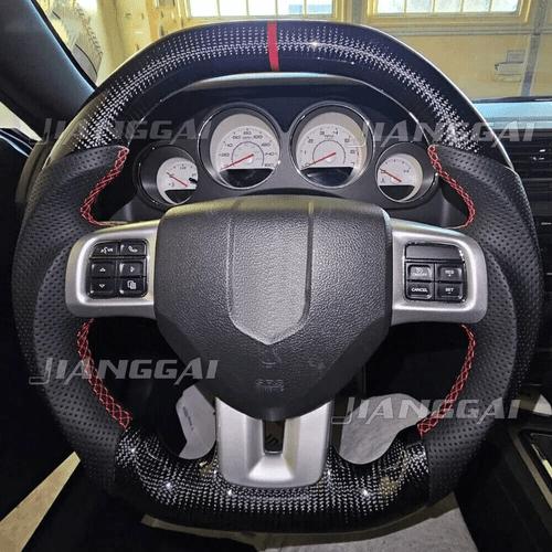 Volante de fibra de carbono compatible con Dodge Charger Challenger Durango 2011-2014 - Imagen 3 de 12