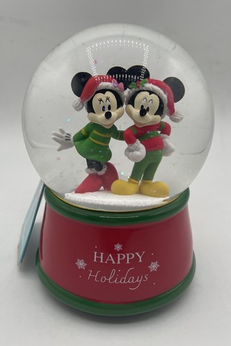 2024 “Happy Holidays” Disney Snow Globe Mickey/Minnie Mouse NEW RARE!! - Picture 6 of 6