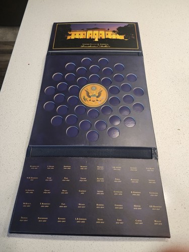 World Reserve Monetary Exchange Navy Blue Presidential Coin Dollar Album Book 
