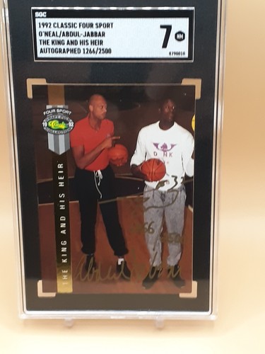 1992 Classic 4 Sport Shaquille O’Neal Kareem Abdul Jabbar Auto /2500 SGC 7 A GEM - Picture 10 of 11