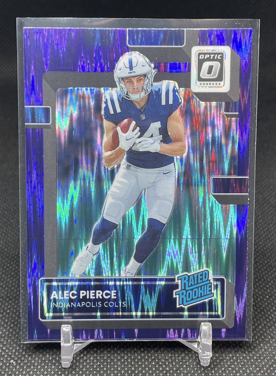 2022 Panini Donruss Optic Alec Pierce Purple Shock Rated Rookie #221 Colts