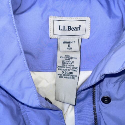 Vintage LL Bean Down Puffer Coat Women Small REG Lavender Full Zip 3/4 Length - Picture 3 of 10