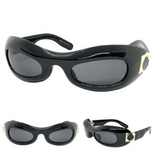 Futuristic Modern Retro Party Raver Club SUN GLASSES Funky Black Frame Dark Lens