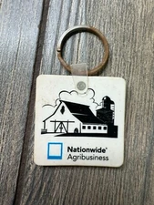 Nationwide Agribusiness Keychain With Rustic Barn Design & Metal Ring