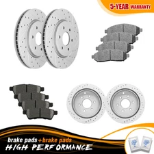 Front & Rear Drilled Rotors Brake Pads for Nissan Frontier Xterra Suzuki Equator