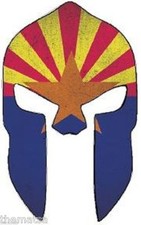 MOLON LABE ARIZONA FLAG SPARTAN HELMET 5" STICKER DECAL MADE IN USA