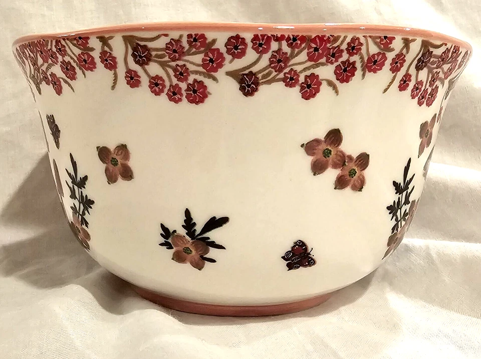 Anthropologie Nathalie Lete Mushroom Fall Forage Bowl Pink Rim - Image 4 of 4