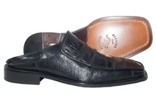 David Eden 501346 Men black crocodile and lizard slides