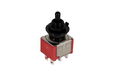 Mini Short Lever Toggle Switch 3-way On-Off-On Round Lever Black