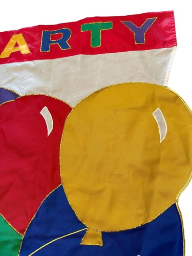 Vintage Party Balloons Embroidered Garden Flag Large Banner Porch 3D Streamers - Picture 4 of 10
