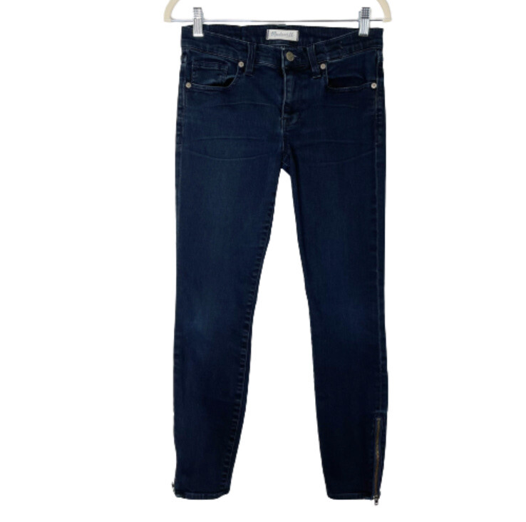 Madewell Skinny Jeans Womens Size 26 Zip Ankle Dark Wash-image