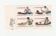 Scott 1717 - 1720  US  Zip  Block  Skilled Hands  MNH O/G