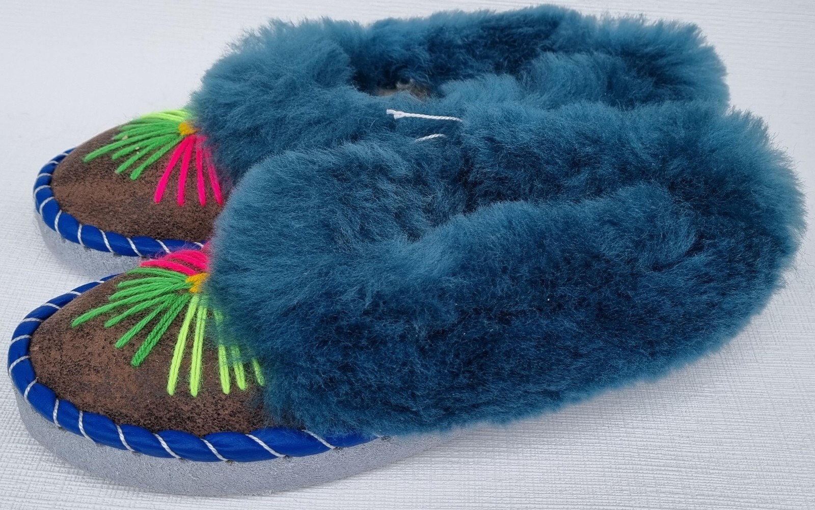 APL PELLICCIA DI AGNELLO calde PELLICCIA mocassino n.39 NUOVE pelle di pecora pelle fatte a mano Vario*6