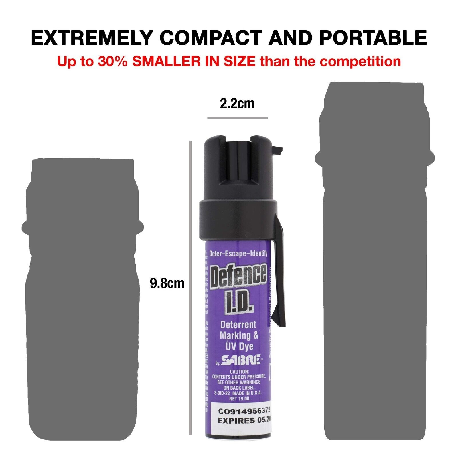 SABRE UK Legal Compact SelfDefence Spray (19ml 35 Bursts 3m Range