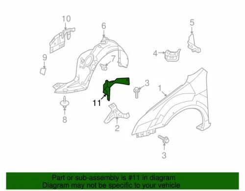 Soporte forro guardabarros original Ford Mercury 2006-2012 Fusion Milan 6E5Z-16102-D Foto 2 de 4