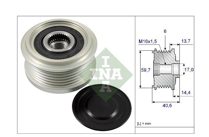 INA generator freewheel 535 0228 10 for Chevrolet Cruze; Opel Astra/Meriva/Mokka - Image 2 of 2