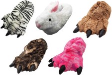 Boys and Girls Kids Soft Plush Fun Winter Animal Claw Paw Feet Indoor Slippers