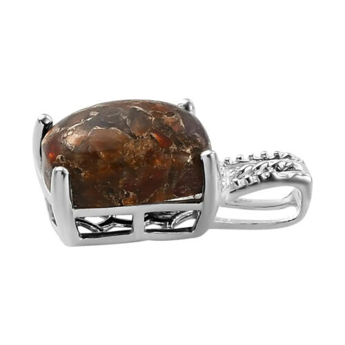 NEW Natural 4.35 ctw Matrix Fire Opal Pendant 925 Solid Sterling Silver 18mm AA1 - Picture 4 of 4