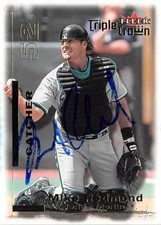 Mike Redmond autographed baseball card (Marlins) 2001 Fleer Triple Crown #143
