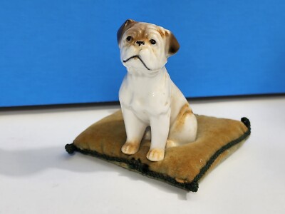 Vtg Genuine Bone China Porcelain Bull Dog Figurine Ardal Verithin 3 1/4'' Japan