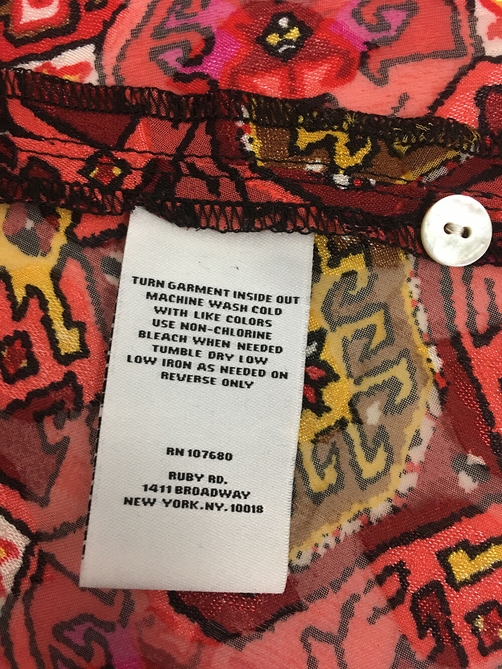 Ruby Rd Womens Button Front Blouse Aztec Print Sh… - image 8