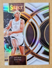 2024 Panini Select WNBA Jackie Young #180 Premier Level White Prizm 48/99 Aces