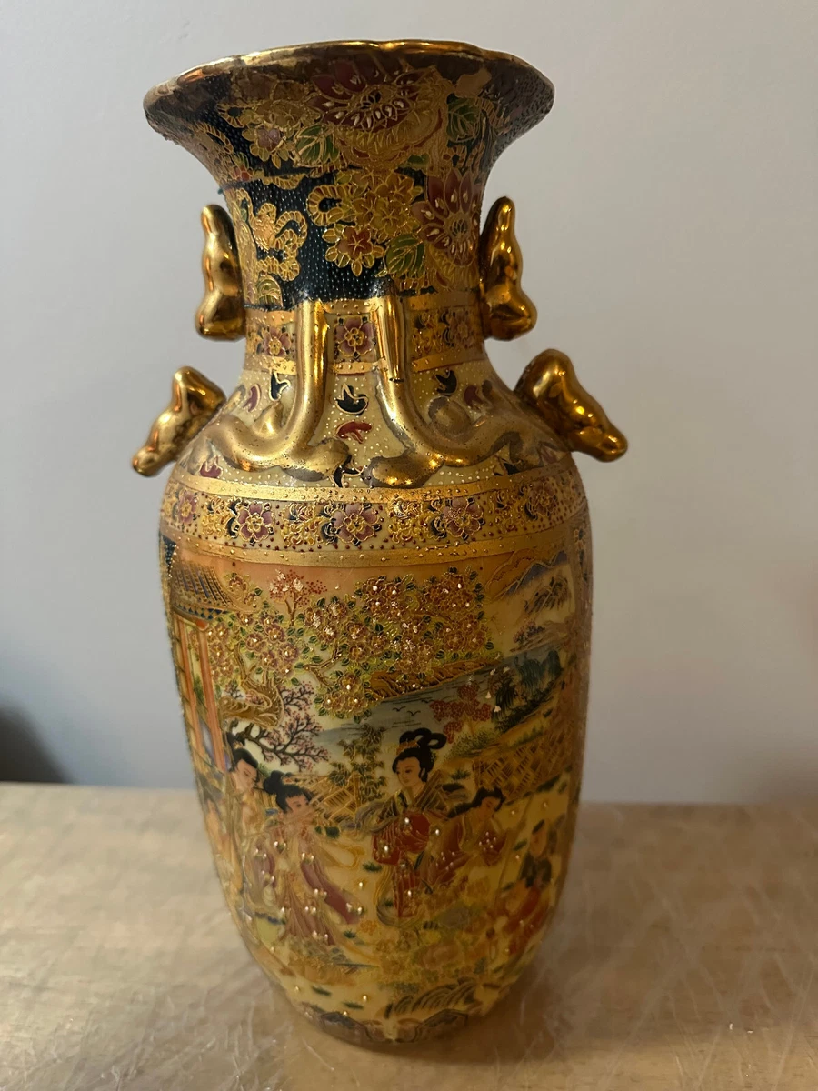 陶瓷多色老式原版古董日本花瓶| eBay