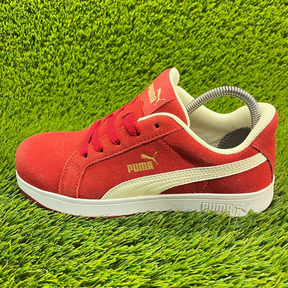 Puma Iconic Gamuza S1P Mujer Talla 7 Rojo Compuesto Puntera Zapatos de Seguridad Tenis Foto 3 de 4