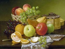 Apples Grapes by R. Dunning Peaches Tile Mural Kitchen Backsplash Marble Ceramic