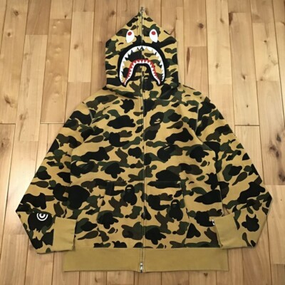 BAPE 1st camo yellow crazy hoodie　パーカー BAPE LOGO 1st camo yellow full zip hoodie A Bathing Ape Size S | eBay