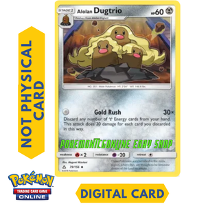 Alolan Dugtrio Gold Rush For Pokemon Tcg Online Digital Ptcgo In Game Card Ebay