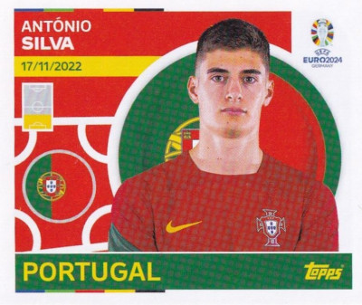 Topps UEFA Euro 2024 Sticker Portugal POR 6 Antonio Silva Rookie