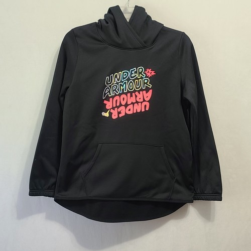 NWT Under Armour Youth Girls Black Loose Fit Pullover Hoodie Youth Size XL - Picture 2 of 9