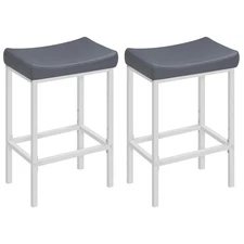 Bar Stools, Set of 2 Counter Height Saddle Chairs, 24.8 Inches, 2.4" Thick Up...